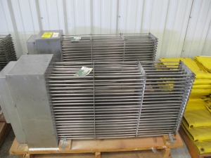 LOT (2) TO INCLUDE: (1) HEATER, RESISTANCE TYPE, 480 AC VOLT, 8K WATT. INCOLOY-800 SHEATHED, "U" TYPE ASSEMBLY WITH (60) HEATERS FOR MODEL A HYDROGEN RECOMBINER, (1) HEATER, RESISTANCE TYPE, 480 AC VOLT, 29K WATT. INCOLOY-800 SHEATHED, "U" TYPE ASSEMBLY WITH (60) HEATERS FOR MODEL A HYDROGEN RECOMBINER (W-44) LOADING & HANDLING FEE $15-